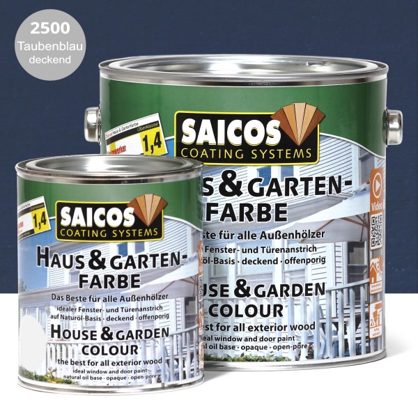 SAICOS Haus- & Gartenfarbe Taubenblau deckend