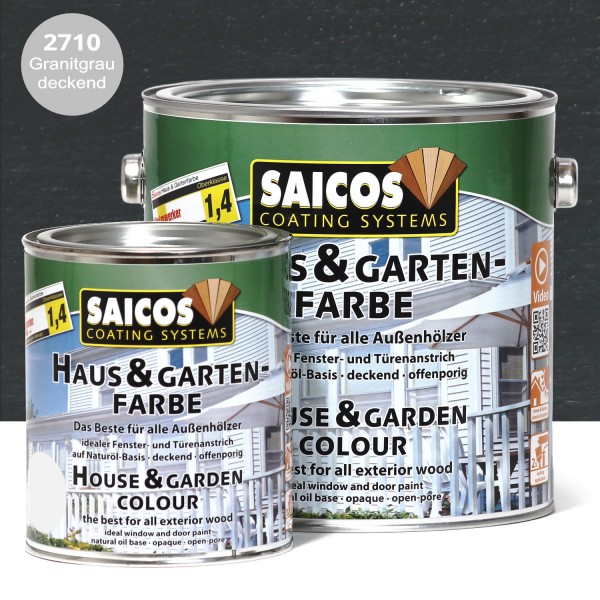 SAICOS Haus- & Gartenfarbe Granitgrau deckend