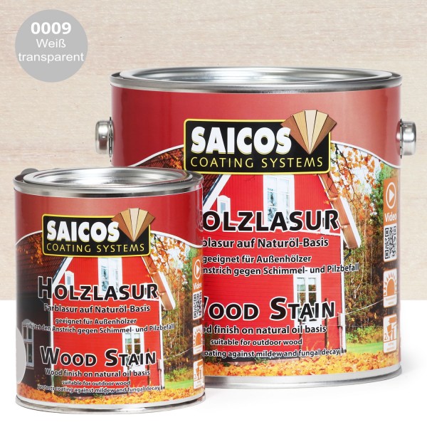 SAICOS Holzlasur Weiß transparent